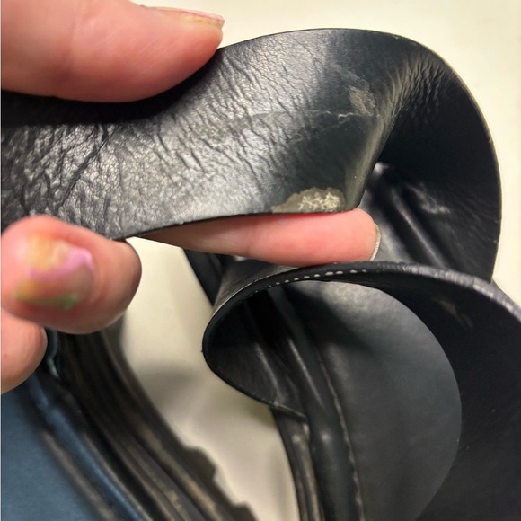 Zara Leather Chunky Platform Ankle Strap Sandals Size 38/7.5 Y2K - Picture 9 of 9